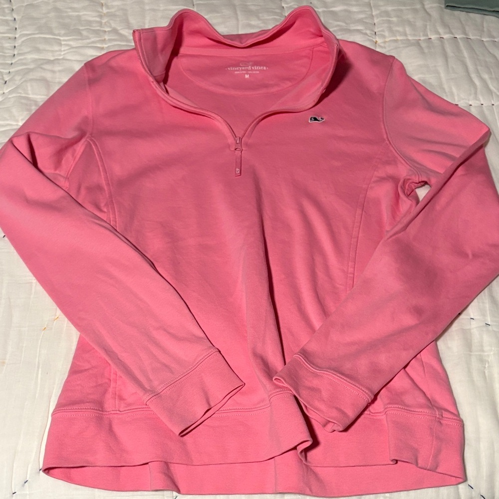 Vineyard Vines Bright Pink Quarter-Zip Hoodie